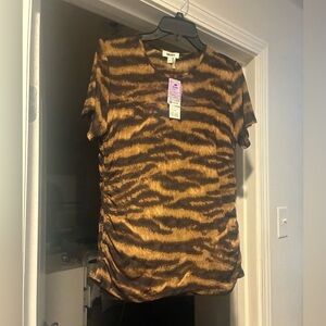 DKNY Tiger Stripe Brown and Black Top
